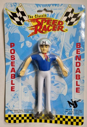 Bendable Speed Racer Figure w/ Mach V Cutout  N.J. Croce Cover