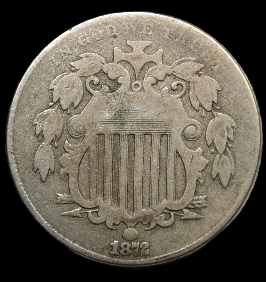 1872 5C Shield Nickel- FREE SHIPPING- JAM359 - Image 1 of 2