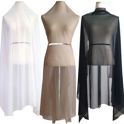 Soft Super Power Mesh Tulle 4W stretch Fabric Sheer Net Veils Dresses Bridal 60" - Image 1 of 4