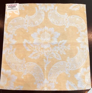 CARLETON V Marshall Damask in Yellow 18 1/4 x 19" Floral Linen Fabric Sample - Picture 1 of 3