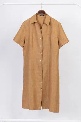 Burberry Women's Brown Oxford Shirt Dress, Size L - Image 1 of 4