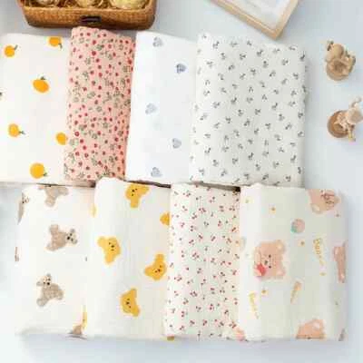 100% Cotton Fabric Double Layer Printed Crepe Cloth For Sleepwear Baby Clothing - Image 1 of 4