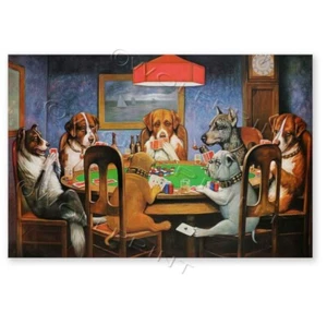 1903 Dogs Playing Poker Coolidge Poster 24x36 - Picture 1 of 2