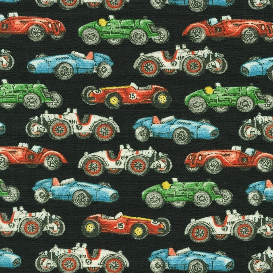 Carros de corrida vintage americanos - Jardas contínuas disponíveis. - Imagem 1 de 1