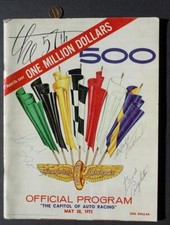 1973 Indianapolis Motor Speedway Indy 500 Race program signed by FIVE Drivers---