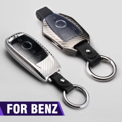 Funda Carcasa Llavero Coche Fibra Carbono Para Mercedes Benz Clase C E S W213 W222 W205 Foto 1 de 4