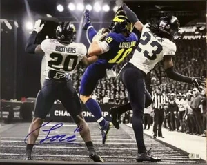 Colston Loveland Signed 8x10 Photo Michigan Wolverines BECKETT WITNESS COA - Picture 1 of 1
