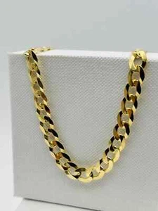 Unisex 18K Gold Plated 41cms x 8mms Sleek Cuban Curb Chain Necklace Top Quality! - Picture 1 of 8