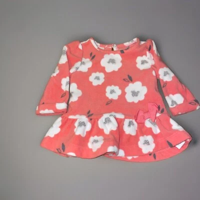 Top floral naranja claro polar manga larga Carters bebé niña 0-3M Foto 1 de 4