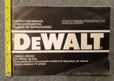 Bonito manual de instrucciones usado y lista de piezas sierra caladora orbital DeWalt DW321 DW323 Foto 1 de 4