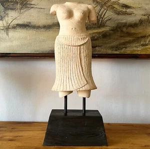 Sandstone Torso of Female Deity Khmer style - Picture 1 of 18