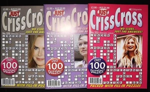 300 Criss Cross Puzzles - 3 Books Magazines - Just Criss Cross Mag #320-322 NEW - Picture 1 of 24