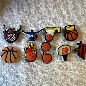 Rubber Shoe  charms for crocs basketball Themed Lot Of 8 - Picture 1 of 4