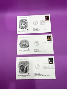 Fruits & Vegetables Series FDC Envelopes / Lot of 3 - Picture 1 of 4