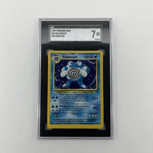 Pokémon 1999 Base Set Holo #13 Poliwrath SGC 7 NM - Picture 1 of 5