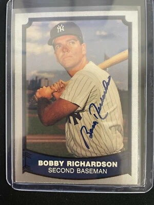 BOBBY RICHARDSON 1988 PACIFIC BASEBALL LEGENDS I #74 ON-CARD AUTO YANKEES *7489 - Image 1 of 2