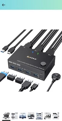HDMI/USB3.0  KVM Switch Internet Splitter Adapter HDMI Splitter Switch 4K@60Hz - Image 1 of 4