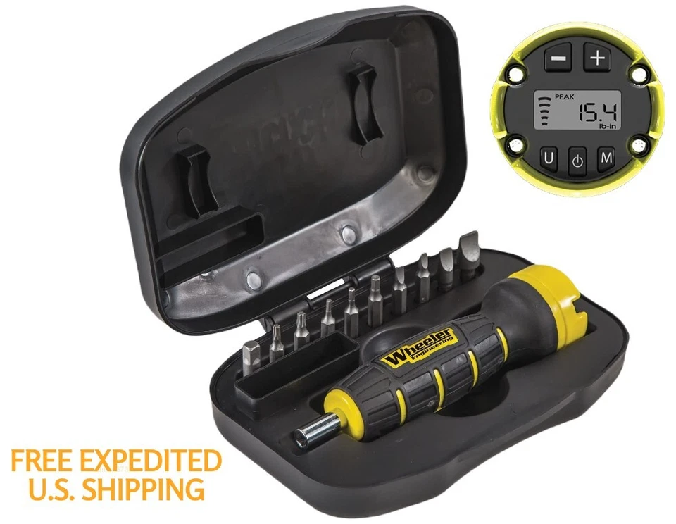 WHEELER GUNSMITHING Bits & Case Inch/Pounds Firearm Digital TORQUE WRENCH - Image 1 of 4