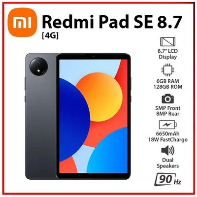 NEW Xiaomi Redmi Pad SE 8.7 4G GREY 6GB+128GB Octa Core Android PC Tablet (LTE) - Bild 1 von 4
