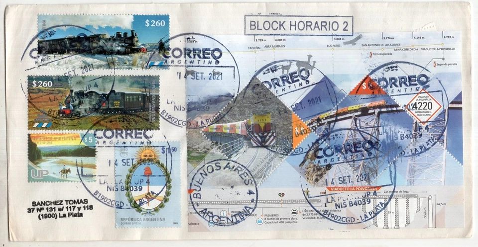 ARGENTINA, 2021, PORTADA LOCAL CON 4 SELLOS + 1 BLOQUE Foto 1 de 1