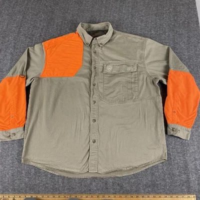 Game Winner Hunting Shirt Jacket 2XL Canvas Orange Panels Stains on Sleeves - Image 1 of 4