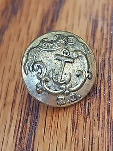 5/8" Rhode Island R.I. vergoldete Militäruniform Mantel Knopfmacher Boylan MF'G NY  - Bild 1 von 3