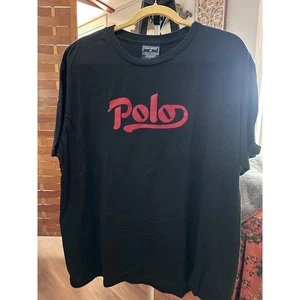 Polo Sport Ralph Lauren Mens Black Red Spell Out Logo T Shirt Size L - Picture 1 of 4