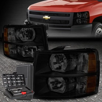 PARA 07-14 CHEVY SILVERADO CARCASA TINTADA ÁMBAR FAROS ESQUINEROS LÁMPARAS + JUEGO DE HERRAMIENTAS Foto 1 de 4