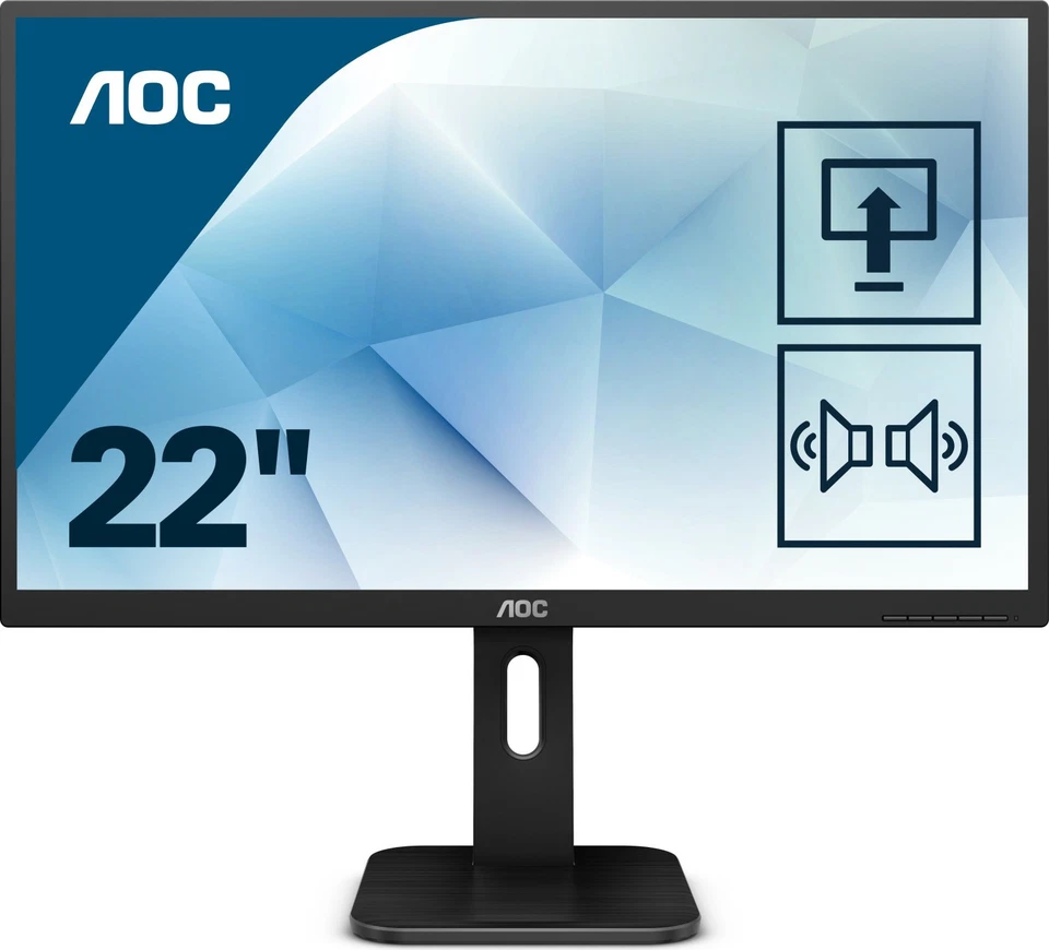 AOC 22P1 21,5-Zoll Monitor VA FHD 1920x1080 DP HDMI VGA DVI USB 5ms Sehr gut - Bild 1 von 4