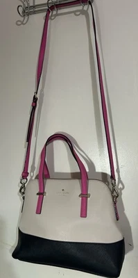 Bolso Bandolera Kate Spade, Correas Rosa Negro y Beige.  Hermoso y elegante Foto 1 de 4