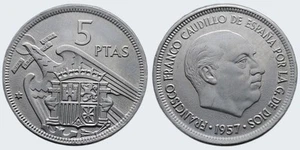Coin Espagne - 1970 (1970) - 5 pesetas Franco (A753) - Picture 1 of 3