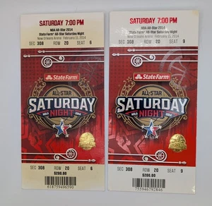 2 Stub Biglietto NBA All Star Game Saturday Night 2014 (vedi foto per imperfezioni) - Foto 1 di 2