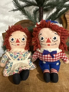 VTG Raggedy Ann & Andy Vintage 6" Dolls Set Knickerbocker Cotton Plush - Picture 1 of 8
