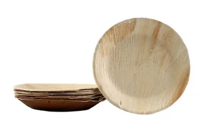 30x Piatto Foglia di Palma Rotondo Party Monouso Bio Compostabile Misura 25 cm  - Foto 1 di 4