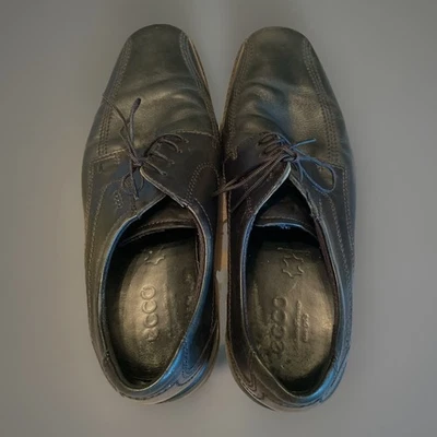 ZAPATOS DE VESTIR ECCO NJ CUERO NEGRO OXFORDS HOMBRE Talla 11D CORDONES CLASE EJECUTIVA ¡GUAU! Foto 1 de 4