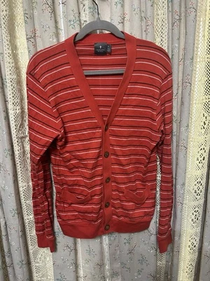 Urban Outfitters Hawkings McGill Red Striped Cardigan Men’s Size Small - Image 1 of 4