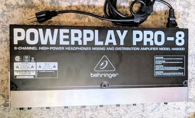 Behringer Powerplay Pro-8 Amplifier w/ 4 Hifi Audio Cable s - Image 1 of 4