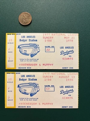 JACK CLARK 45th HR 1978 GIANTS DODGERS TICKET STUB LOT HALICKI 1st SV SMITH 2 HR - Image 1 of 2