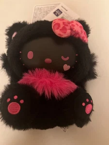 Sanrio Hello Kitty feines Gesicht Katze schwarz Plüsch Maskottchen neu mit Etikett 13 cm Japan - Bild 1 von 3
