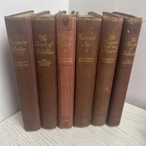Antique Books Job Lot Bundle, Charles Dickens, Kingsley, Reade, Stevenson, Scott - Picture 1 of 5