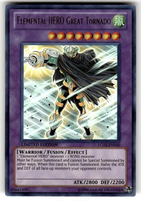 Elemental HERO Great Tornado LC02-EN010 Legendary Collection 2:  Ultra NM - Image 1 of 2