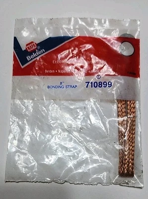 Napa 8" Copper Bonding Strap With Steel Eyes Ground 710899 Belden Federal Mogul  - Image 1 of 2