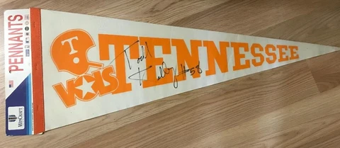 1990's NCAA Tennessee Volunteers/Vols Wall Pennant Signed By Todd Kelly/Free SH! Cover