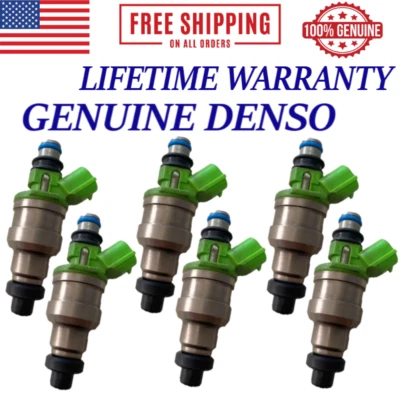 Inyectores de combustible originales Denso 6 piezas para Mazda MPV 1989-98 3,0 L V6 #195500-1980 Foto 1 de 2