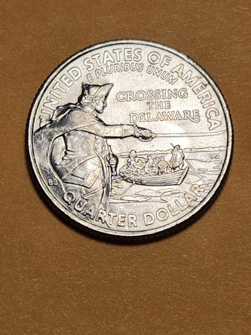 2021-P Crossing the Delaware Washington Quarter with Die Chips.(Crown Chip) Cover