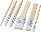 Low Cost Lot 6 Paint Brushes Round Flat Watercolor Acrylic Synthetic Fiber Art