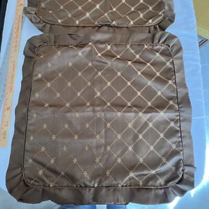 2 CROSCILL SHAMS Euro SQUARE 27”x27” BRAUN Gold Damast - Bild 1 von 9