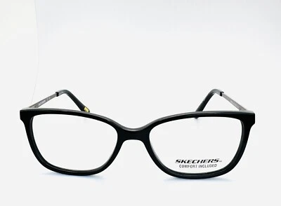 SKECHERS SE50029 001 Black Gold Semi Cat Eye Full Rim Eyeglasses 49-15-140 B:34  - Image 1 of 4