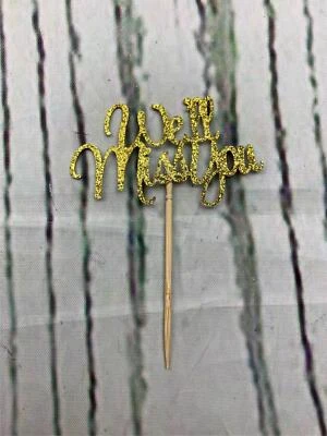 Well​ Miss You Cupcake Toppers 72 Pcs Retirement Going Away Gold Glitter Topper - Image 1 of 2