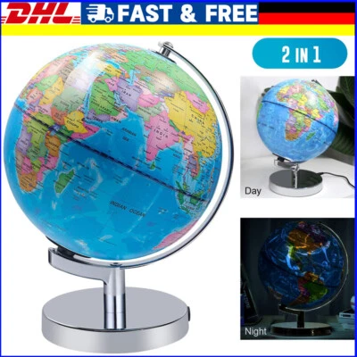 Tischglobus Schülerglobus Lernglobus Weltkugel Globus Karte LED-Nachtlicht DHL - Bild 1 von 4
